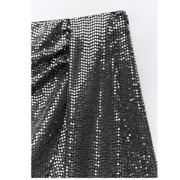 ZARA SPARKLY WRAP FRONT SKORT - Picture 5 of 5